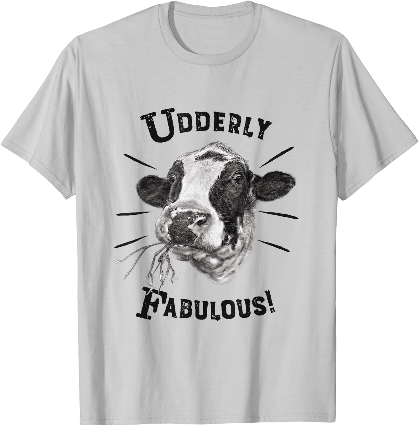 Funny Pun Utterly Fabulous Holstein Cow T-Shirt - T-Shirt | Ash