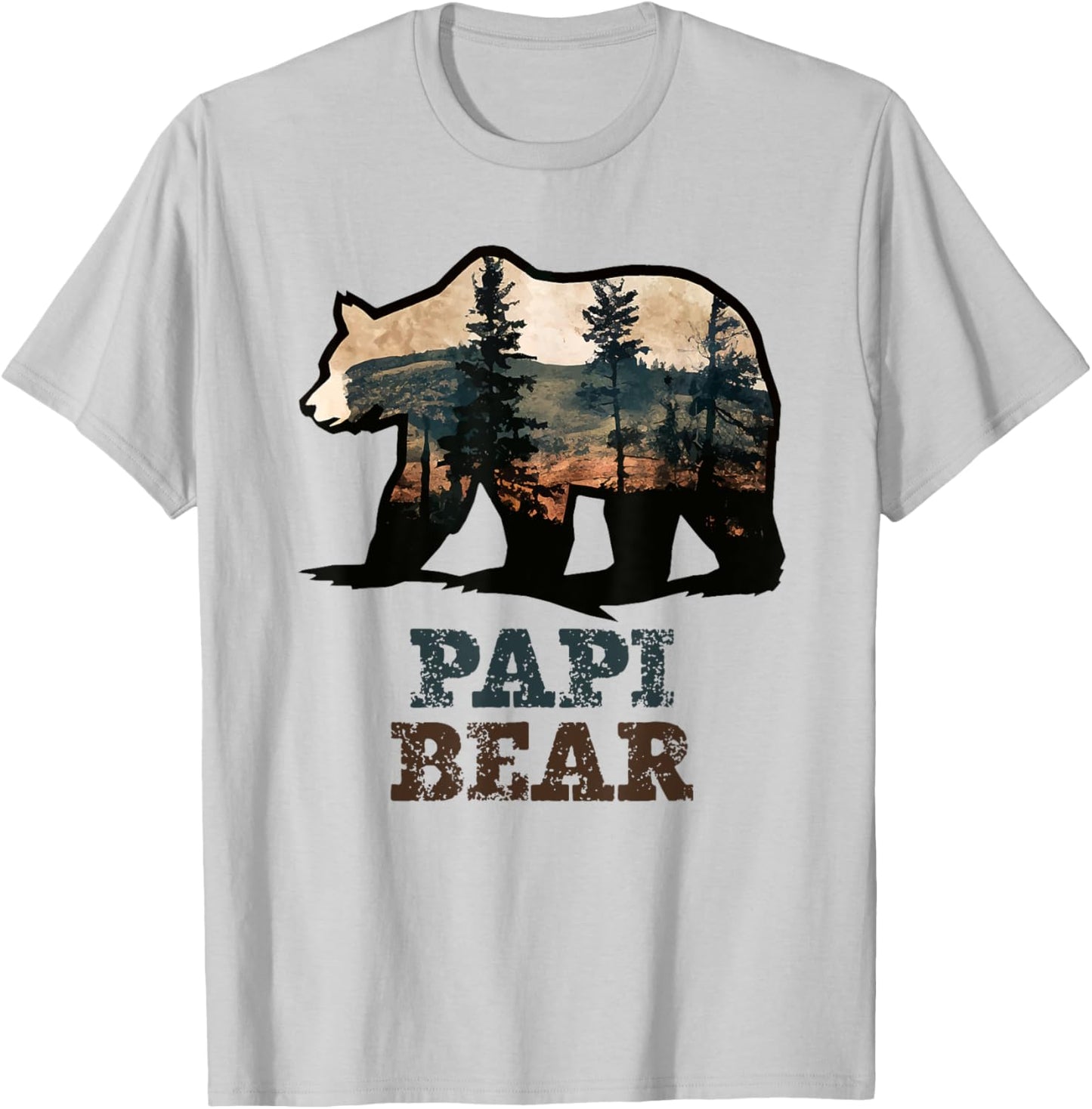 Papi Bear Vintage Retro Funny T-Shirt - T-Shirt | Ash