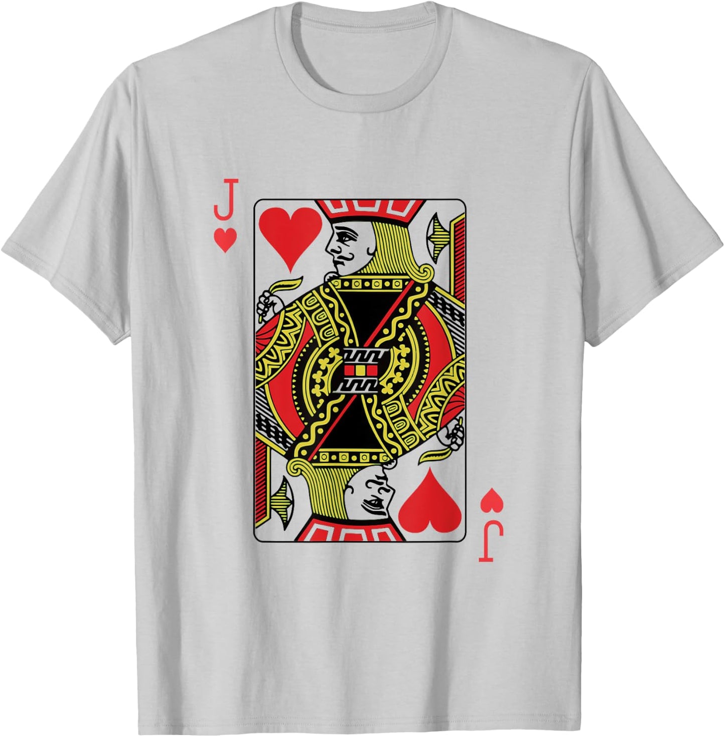 Jack of Hearts Playing Card Poker T-Shirt - T-Shirt | Ash