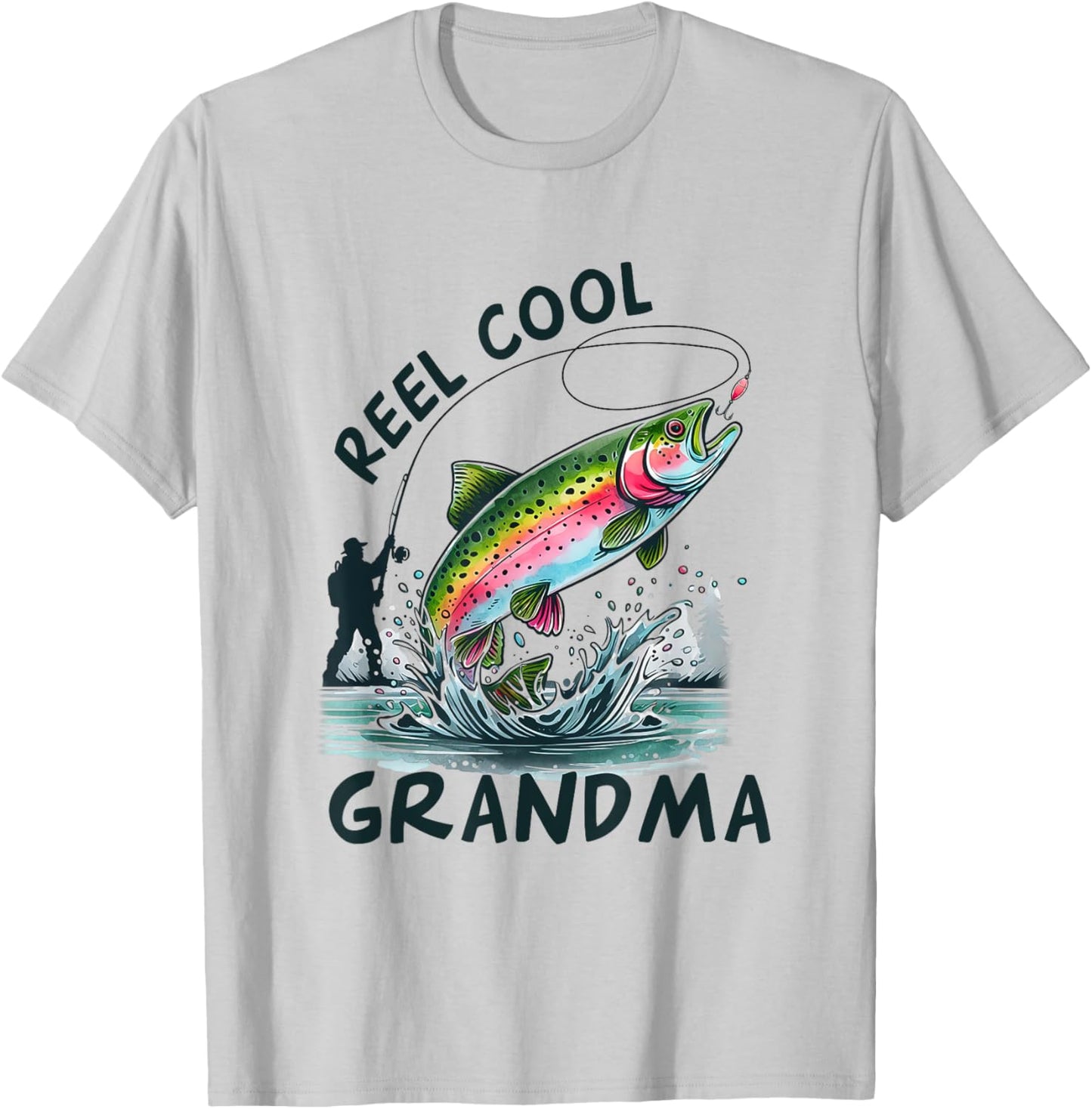 Reel Cool Grandma Birthday Party Fishing Matching Family T-Shirt - T-Shirt | Ash