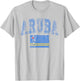 Threadrock Vintage Retro Faded Aruba Flag - White, Small, -Adults - Short Sleeve, , Polyester 100% T-Shirt - T-Shirt | Ash