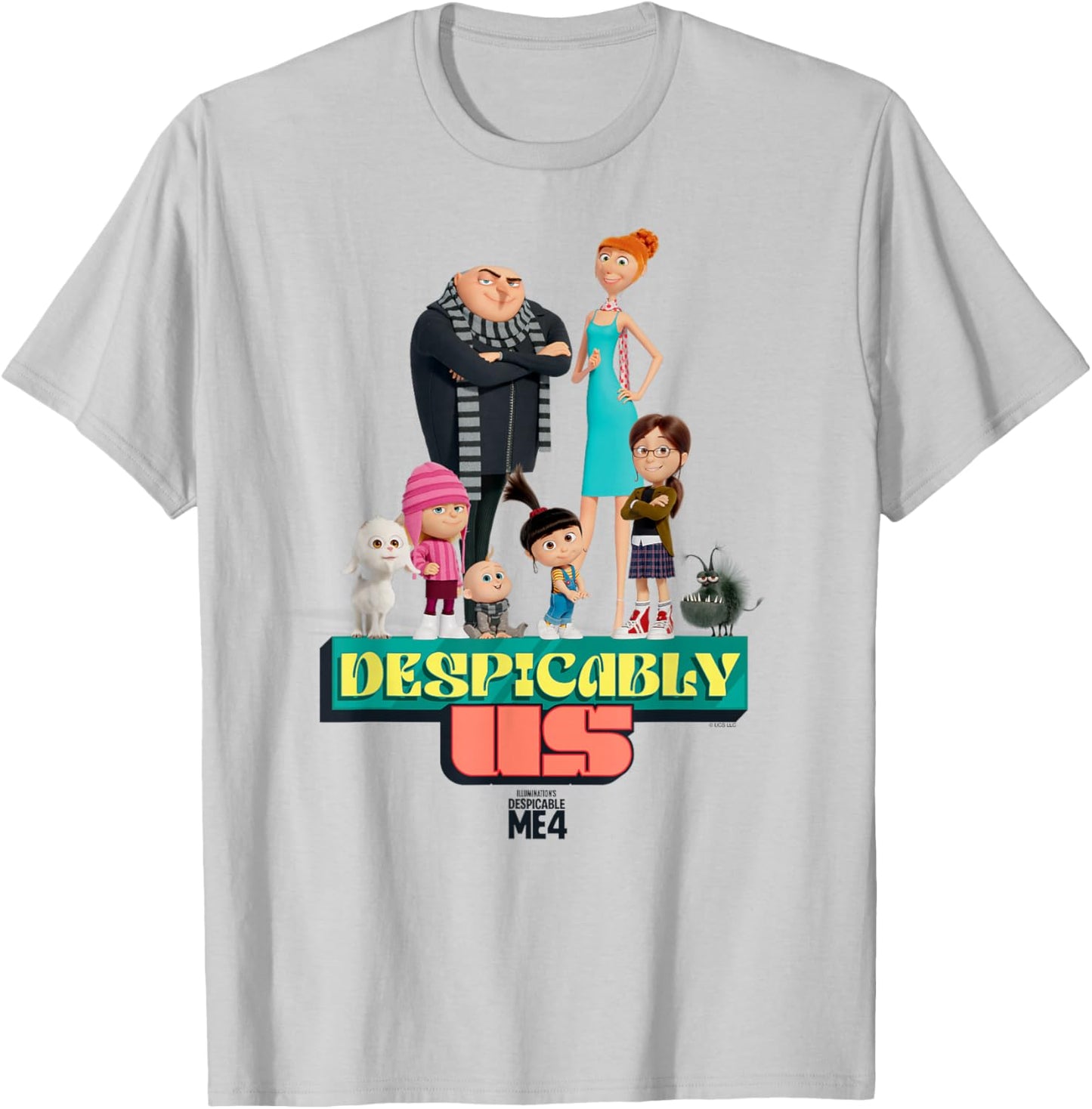 Minions Despicable Me 4 Despicably Us Gru & Family T-Shirt - T-Shirt | Ash