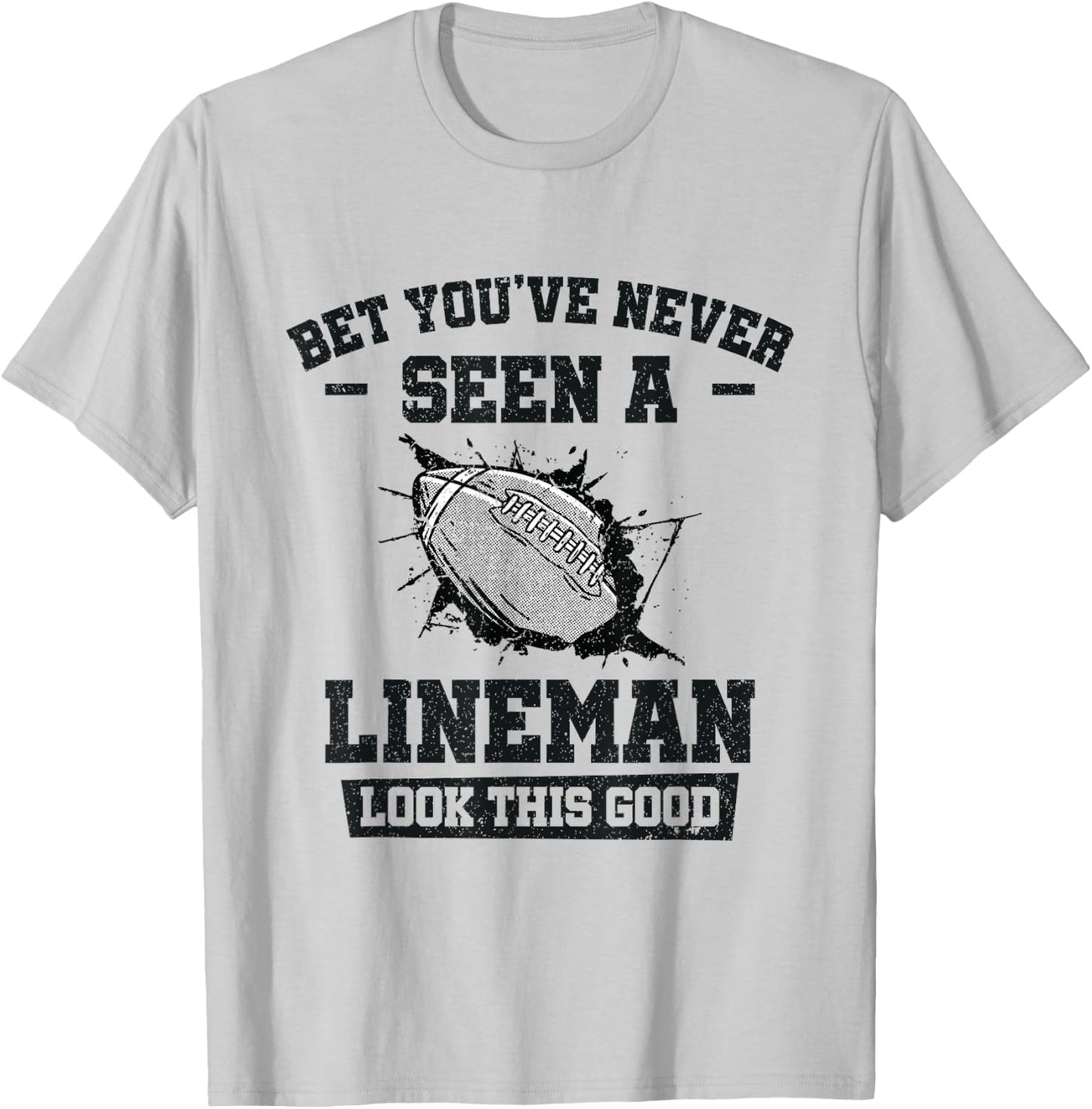 American Football Proud Lineman Football Player T-Shirt - T-Shirt | Ash