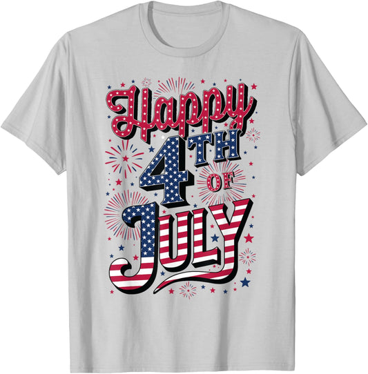Happy 4th of July T-Shirt - T-Shirt | Ash