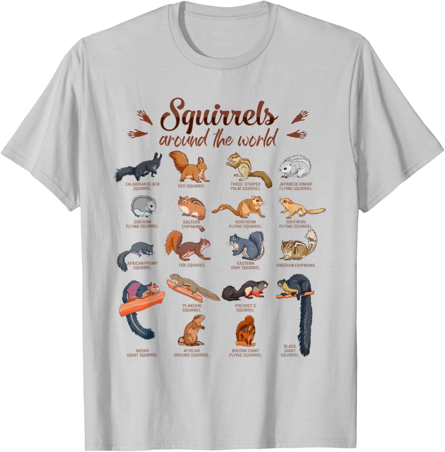 Squirrels Around the World - Squirrel T-Shirt - T-Shirt | Ash