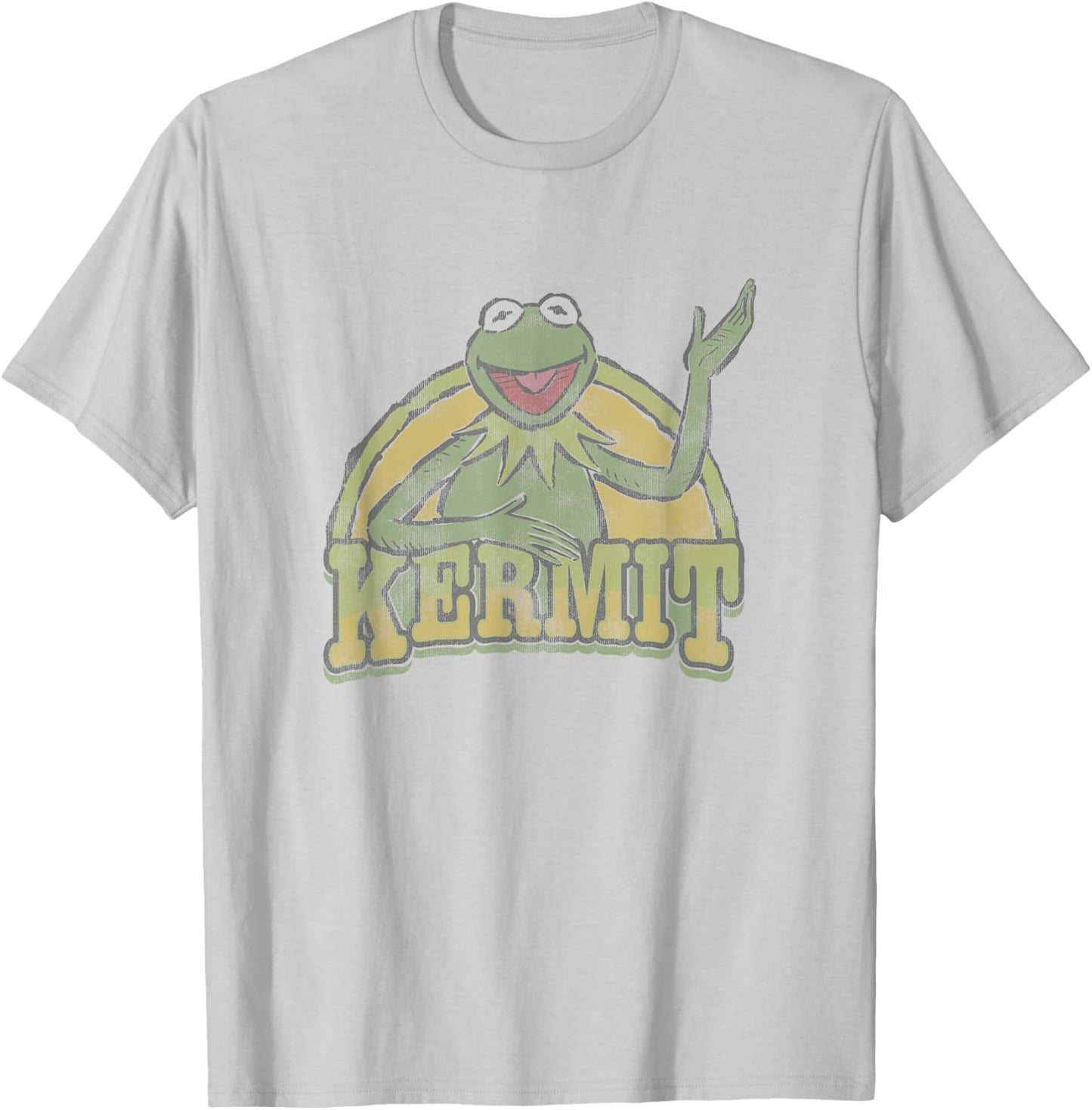 Disney The Muppets Vintage Retro Kermit The Frog Smile Logo T-Shirt - T-Shirt | Ash