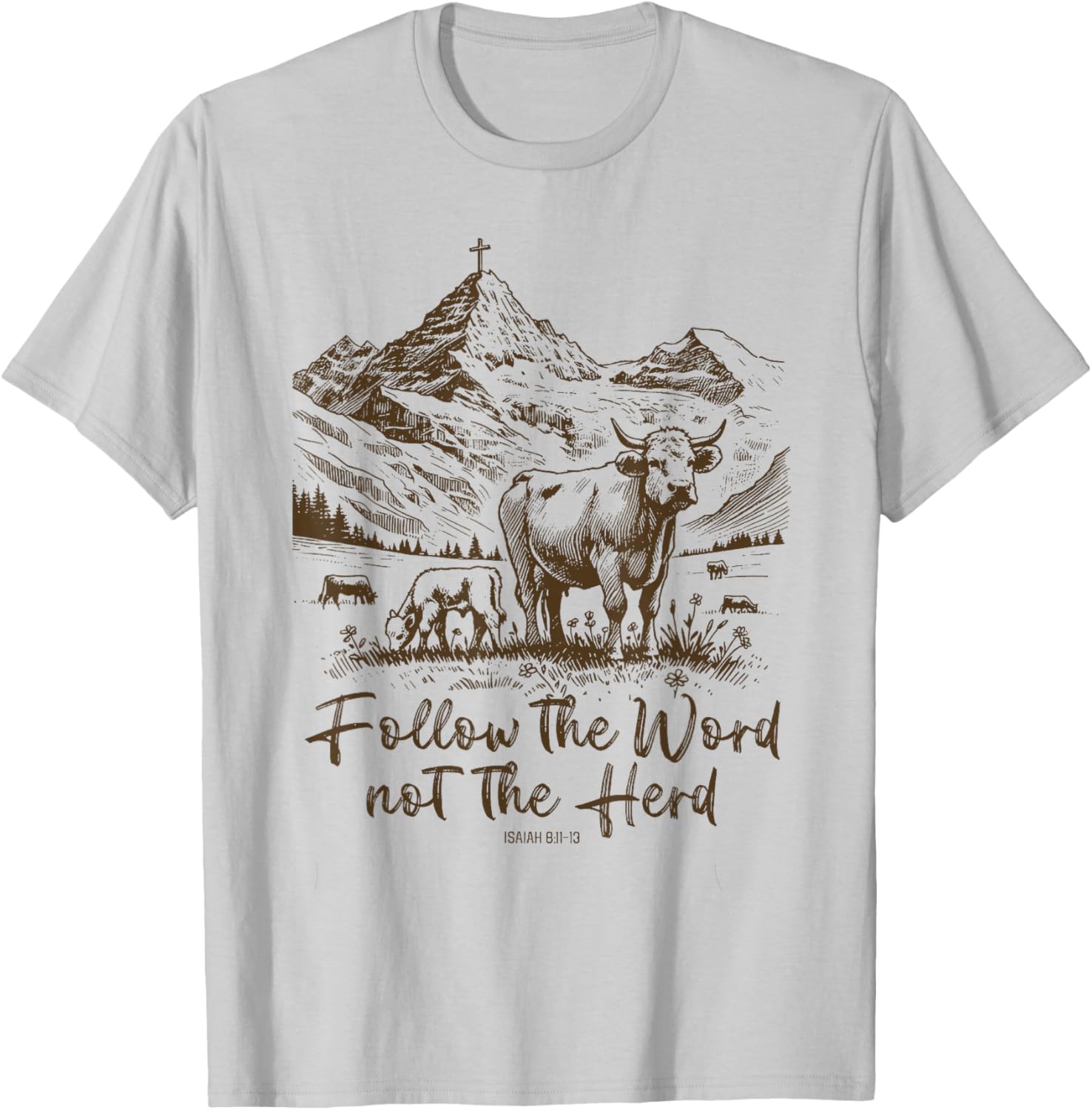 Follow The Word Not The Herd T-Shirt - T-Shirt | Ash