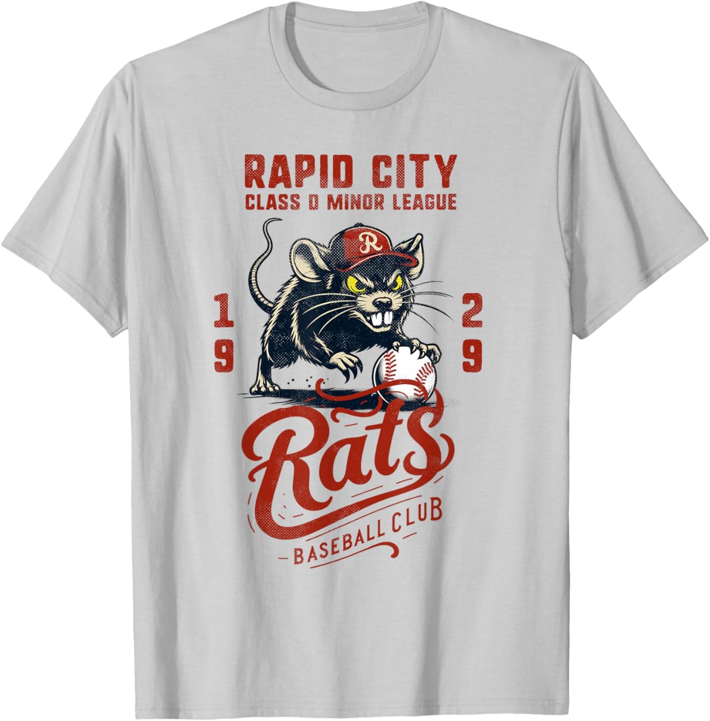 Rapid City Rats Retro Minor League Baseball Team T-Shirt - T-Shirt | Ash