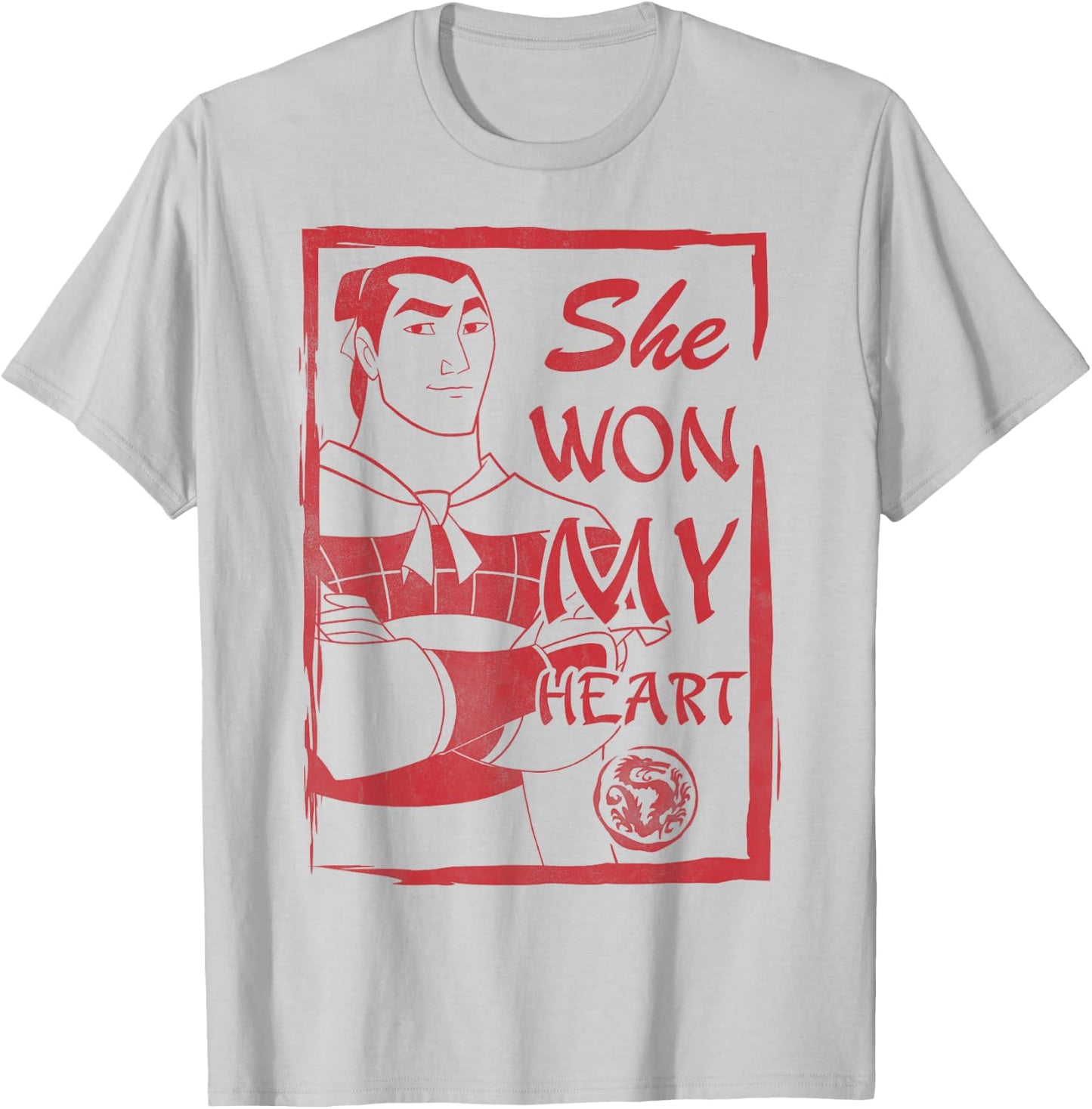 Disney Mulan Shang She Won My Heart Poster Graphic T-Shirt - T-Shirt | Ash