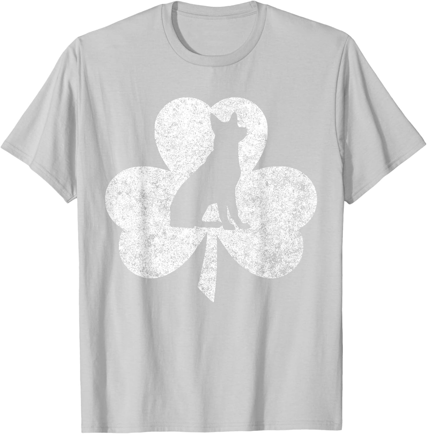 Saint Patricks Day Funny German Shepherd Irish Clover T-Shirt - T-Shirt | Ash