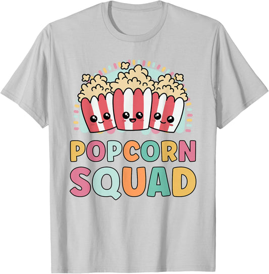 Popcorn Squad Funny Matching for Girls Cinema Movie Night T-Shirt - T-Shirt | Ash