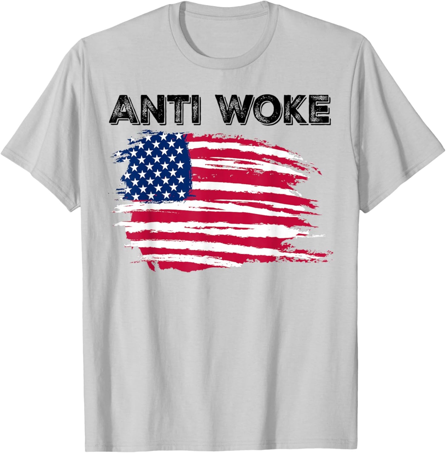 Anti Woke USA Flag Free Speech Not Woke T-Shirt - T-Shirt | Ash