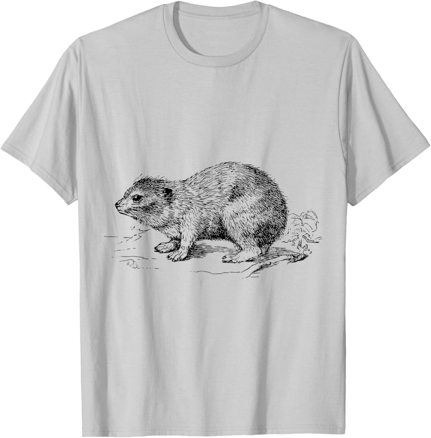 Clever Witty Hyrax Designs -Adults Grey X-Small Cartoon Hyrax T-Shirt - T-Shirt | Ash