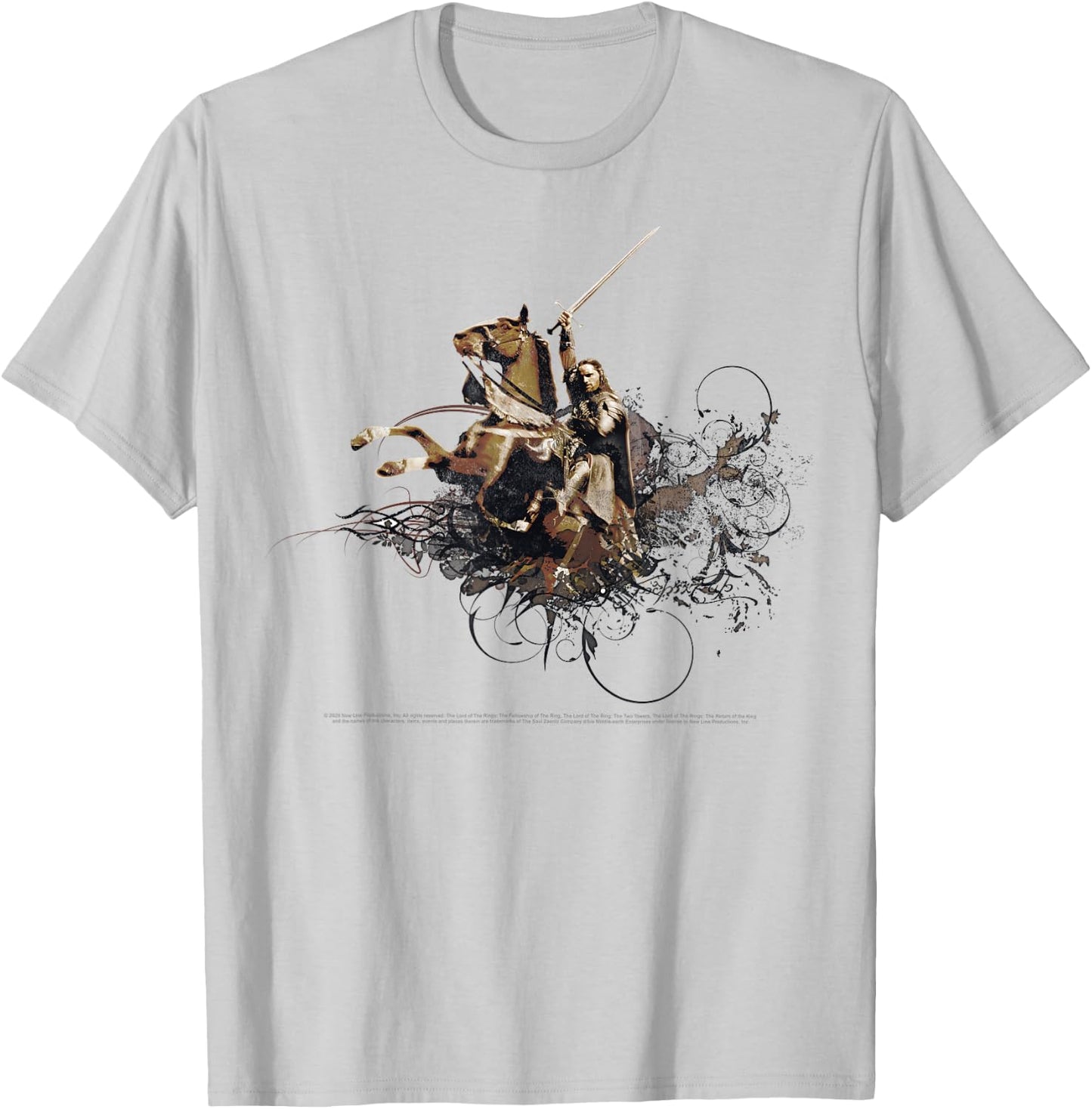 The Lord Of The Rings Aragorn Horse Portrait T-Shirt - T-Shirt | Ash