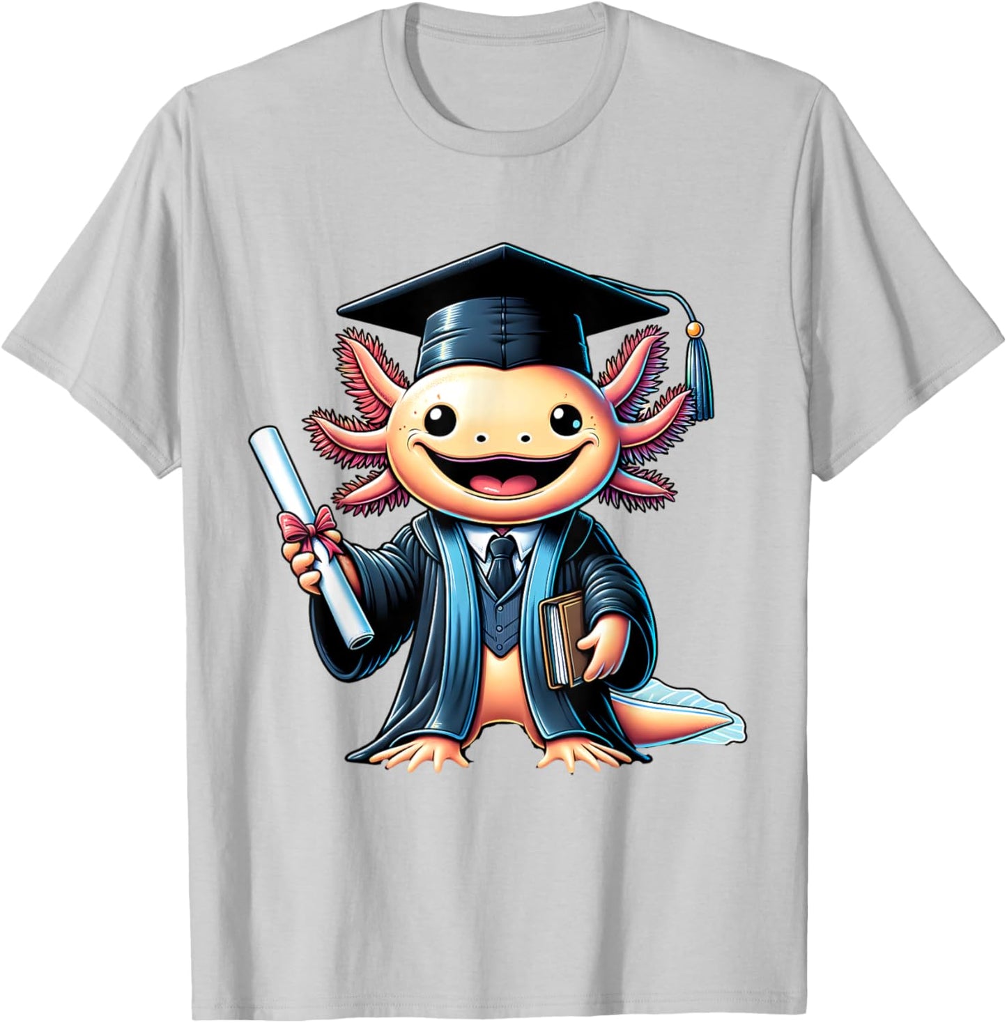 Axolotl Graduation Cute Kindergarten Elementary Girl Boy T-Shirt - T-Shirt | Ash