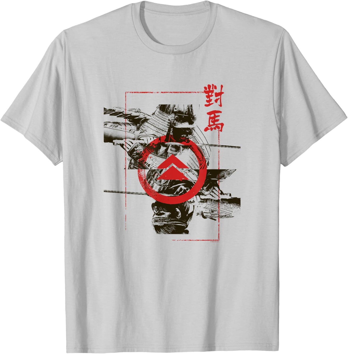 Ghost of Tsushima Mirrored Graphic with Crest T-Shirt - T-Shirt | Ash