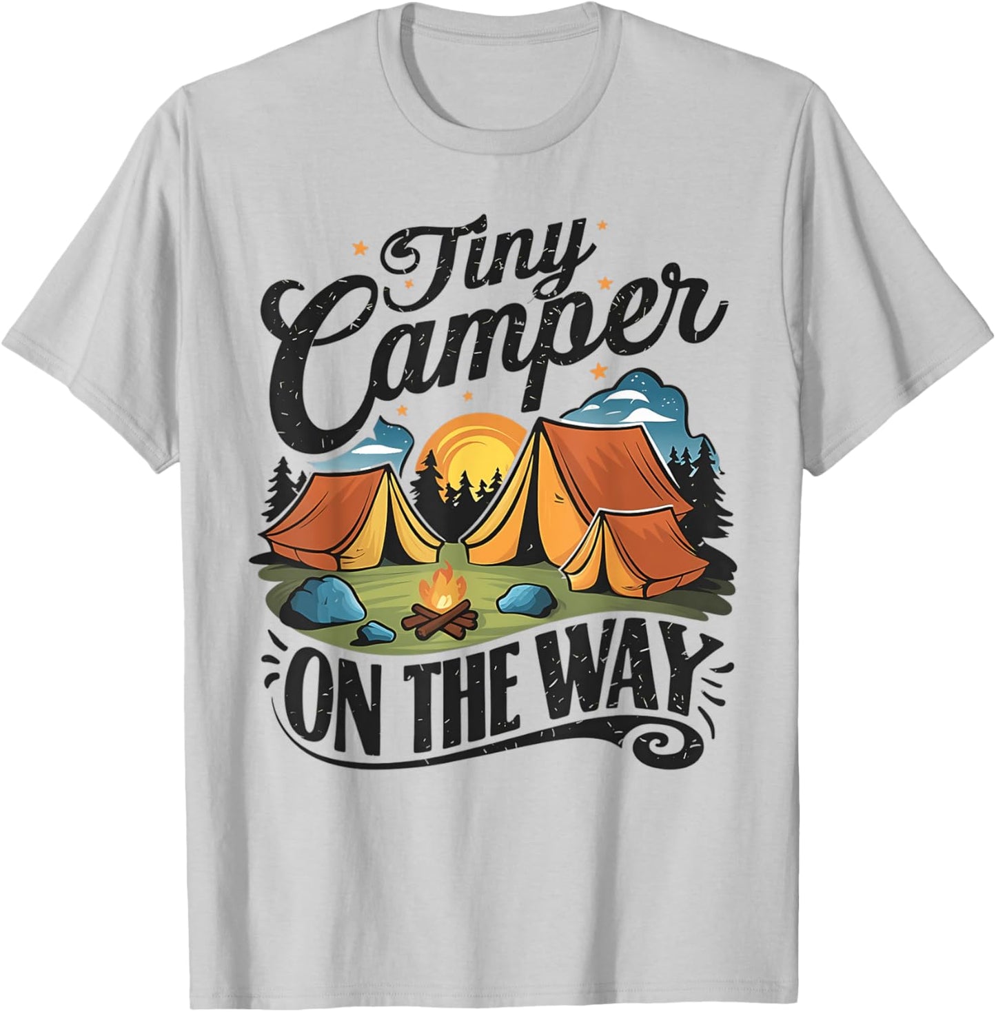 Tiny Camper On The Way camping lover pregnancy announcement T-Shirt - T-Shirt | Ash