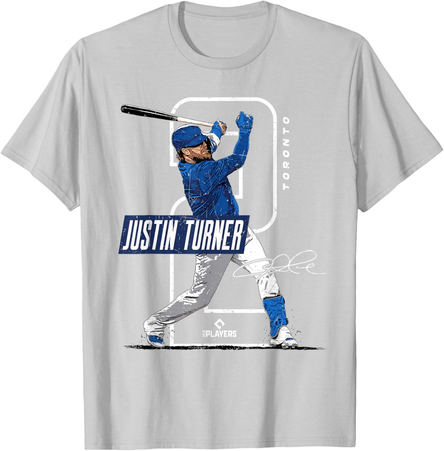 Justin Turner | Toronto Baseball Players | MLBJTR3002 T-Shirt - T-Shirt | Ash