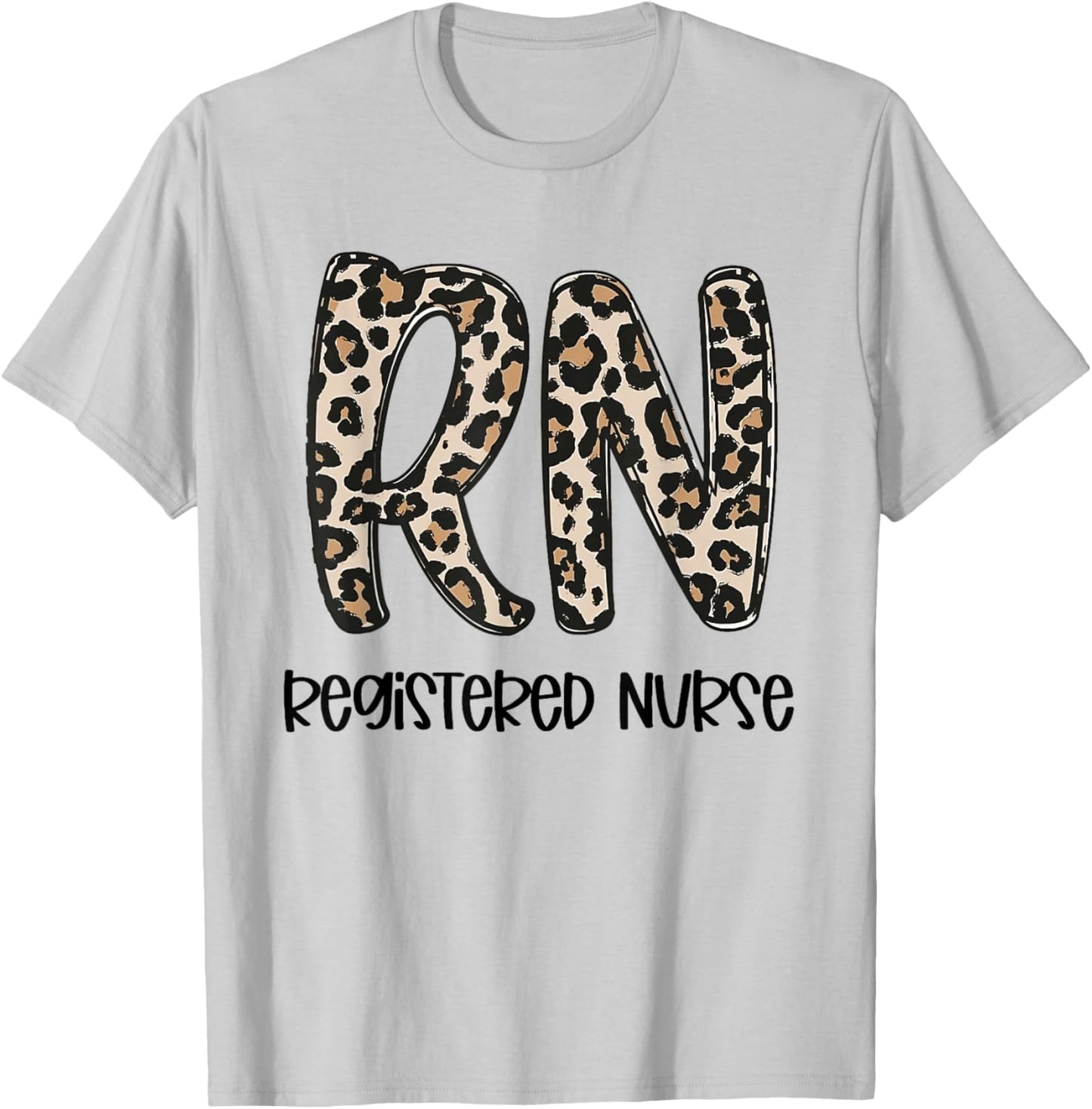 Women Registered Nurse - RN Nursing Leopard Print Nurse Day T-Shirt - T-Shirt | Ash