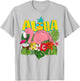 Girl Hawaiian Aloha Flamingo Hawaii T-Shirt - T-Shirt | Ash