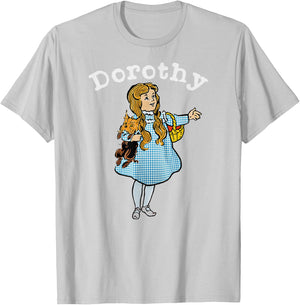 Vintage Fairytale Dorothy Toto Art-Pink Wizard of OZ Dorothy T-Shirt - T-Shirt | Ash