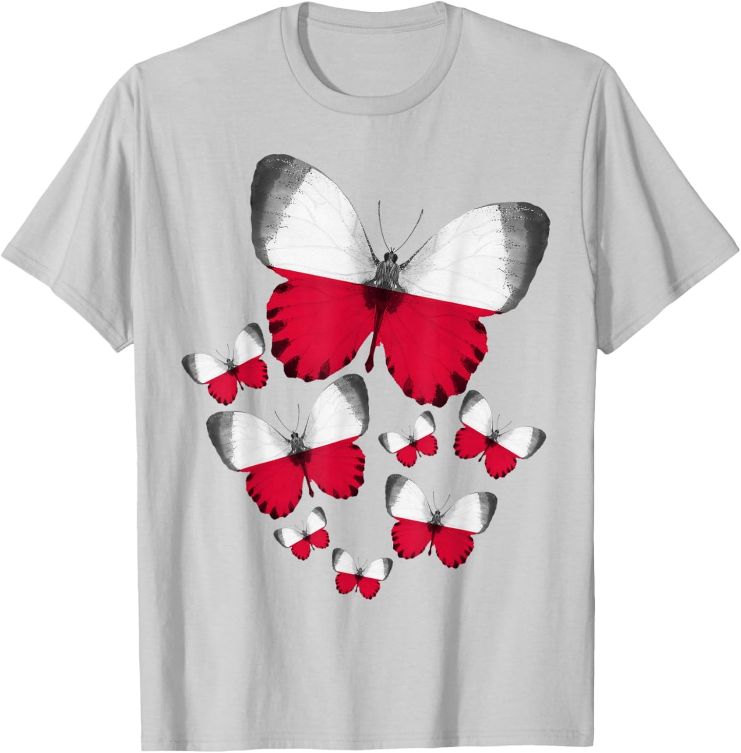 Polish Flag Outfit Ideas For Kids & Poland Polska Butterfly T-Shirt - T-Shirt | Ash