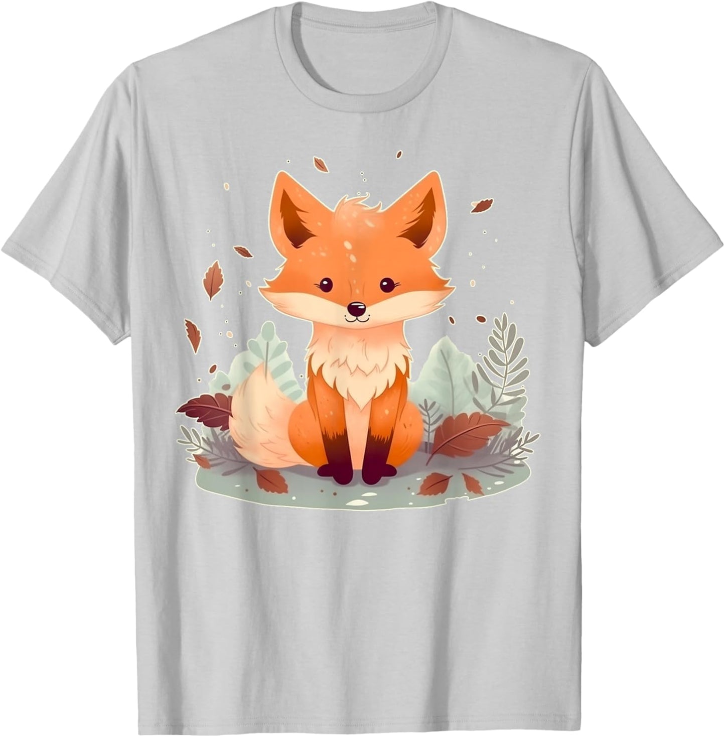 Cute Baby Fox on Fox Children and Fox Kids T-Shirt - T-Shirt | Ash