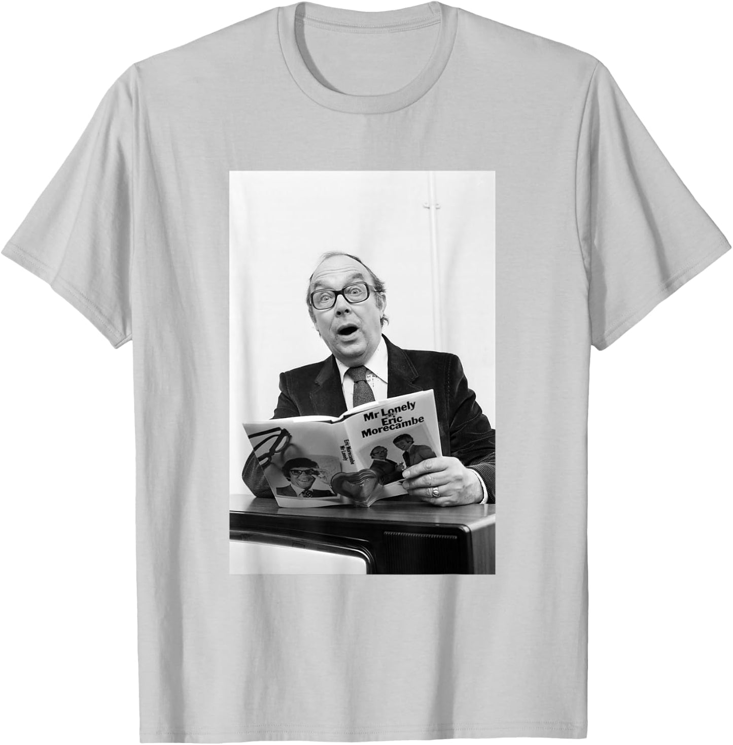 Comedian Eric Morecambe & Wise Promoting Mr Lonely Book T-Shirt - T-Shirt | Ash