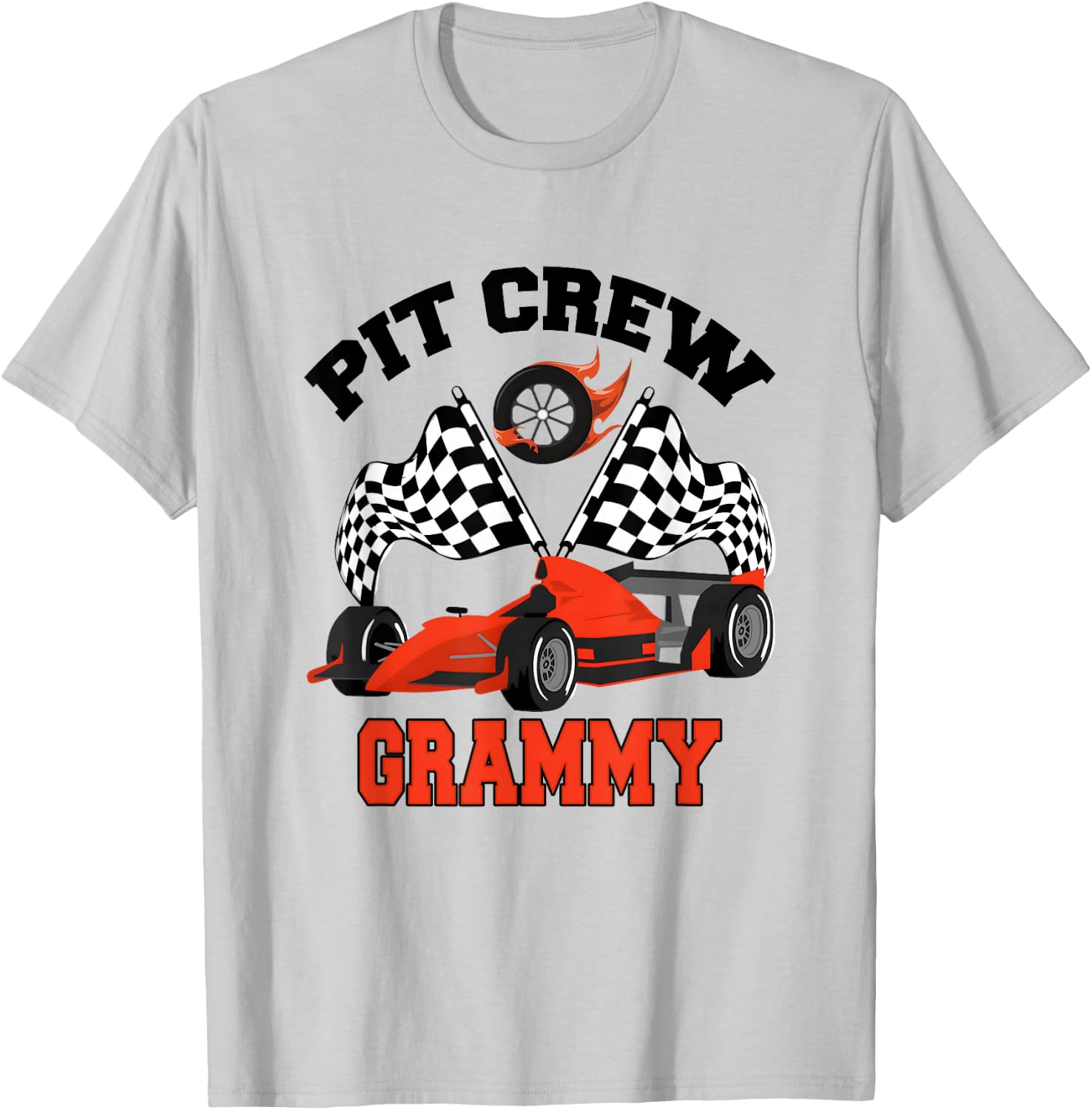 Grammy Pit Crew Race Car Birthday Family Racing T-Shirt - T-Shirt | Ash