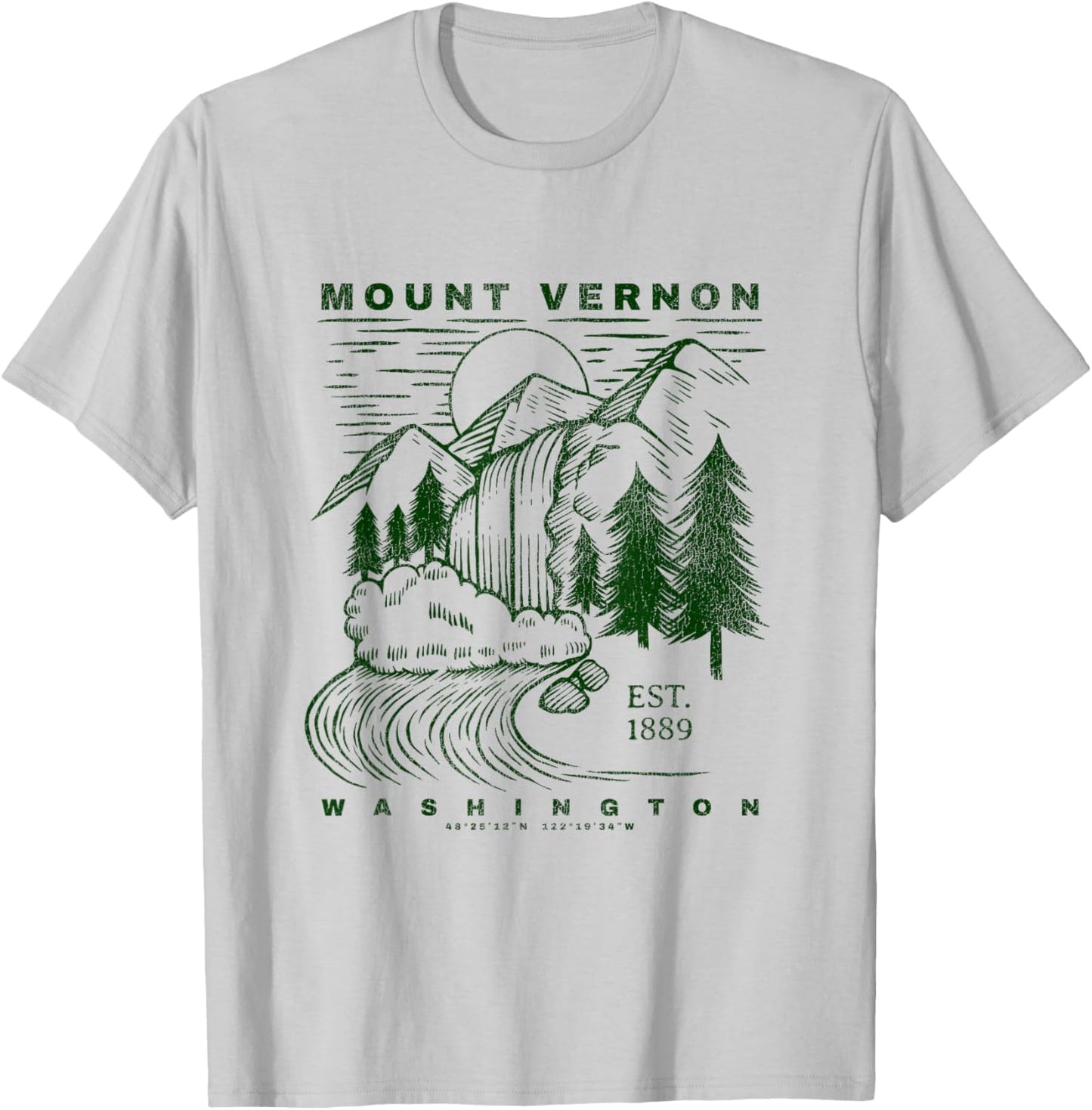 Mount Vernon Washington Travel Souvenir Rustic Mount Vernon T-Shirt - T-Shirt | Ash