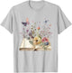 Book Flowers and Butterfly Beautiful Reading Reader Graphic T-Shirt - T-Shirt | Ash