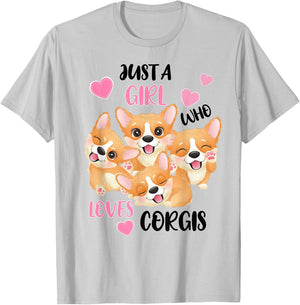 Just a Girl Who Loves Corgis Small T-Shirt - T-Shirt | Ash