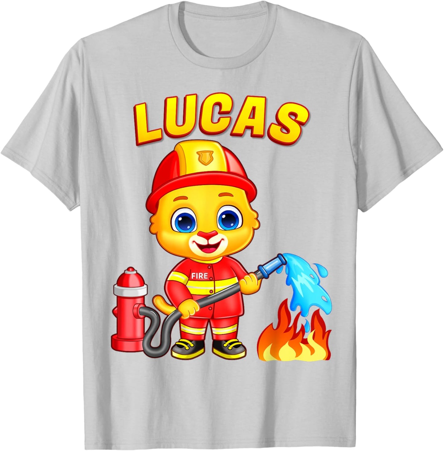 Firefighter Lucas | for Toddler, Boys, Girls Firefighter Small T-Shirt - T-Shirt | Ash