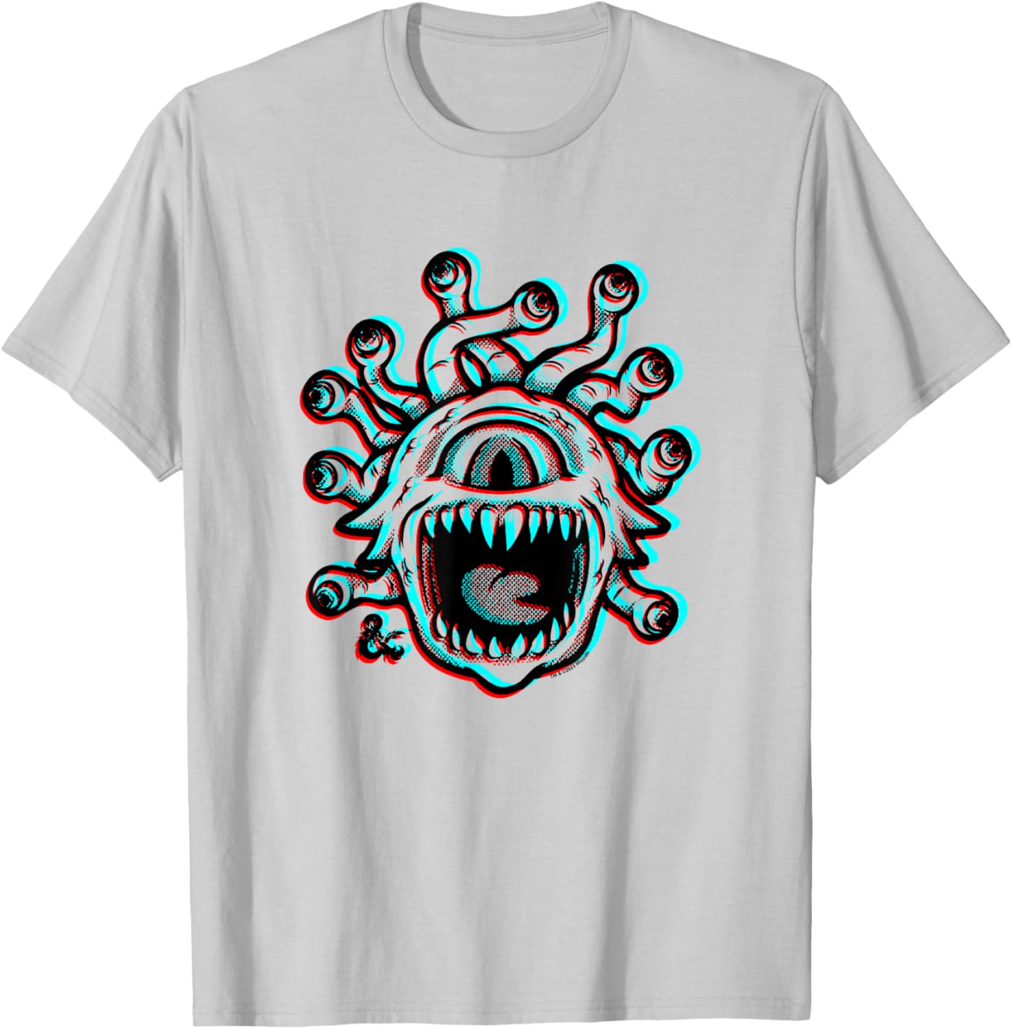 Dungeons & Dragons 50th Anniversary 3D Outline Beholder T-Shirt - T-Shirt | Ash