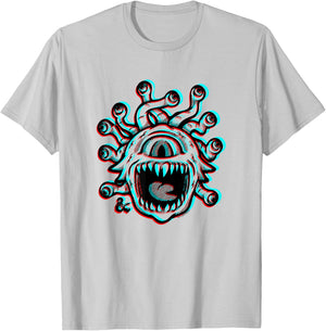 Dungeons & Dragons 50th Anniversary 3D Outline Beholder T-Shirt - T-Shirt | Ash