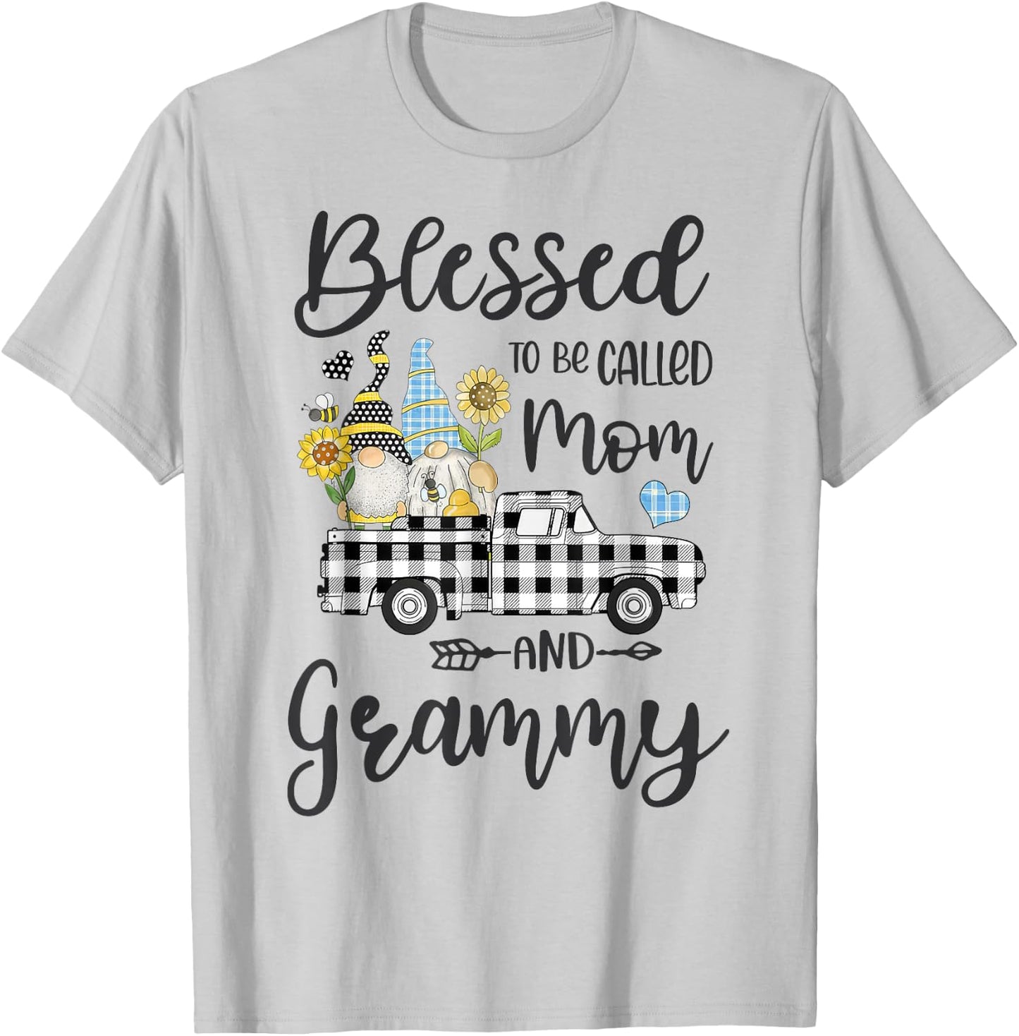 Gnomes Blessed To Be Called Mom And Grammy Mother's Day T-Shirt - T-Shirt | Ash