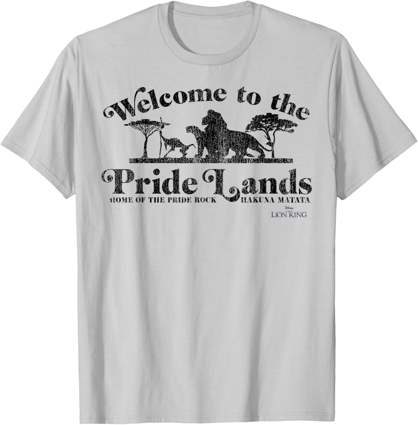 Disney The Lion King Welcome To The Pride Lands Silhouette T-Shirt - T-Shirt | Ash