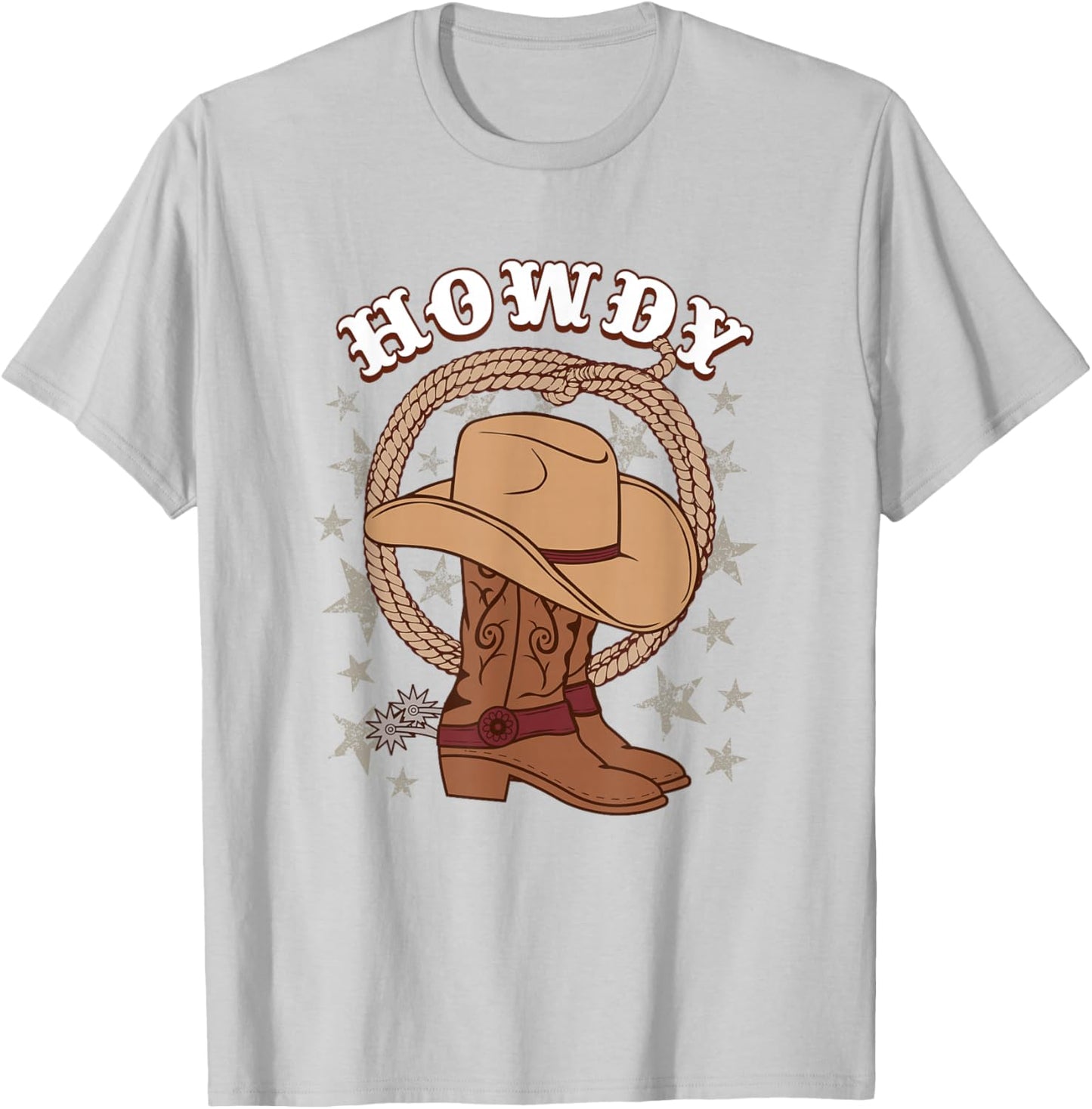 American Western Howdy Gear for Cowboys & Cowgirls Howdy Funny Cowboy Boots Hat Texas Rodeo Country Western T-Shirt - T-Shirt | Ash