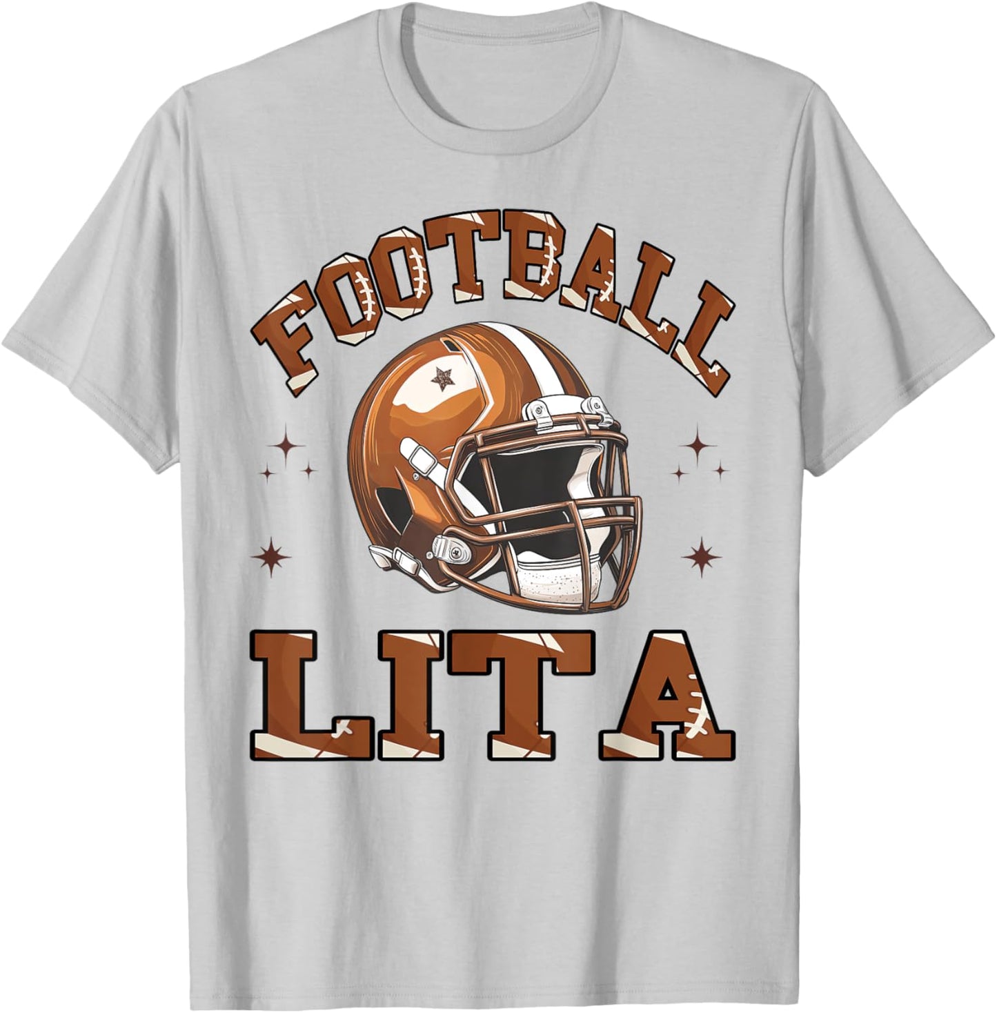 Football Lita Retro American Football Coquette T-Shirt - T-Shirt | Ash