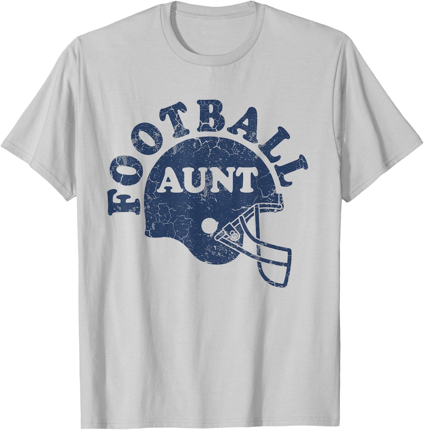 Football Aunt Blue Helmet Game Day Auntie T-Shirt - T-Shirt | Ash
