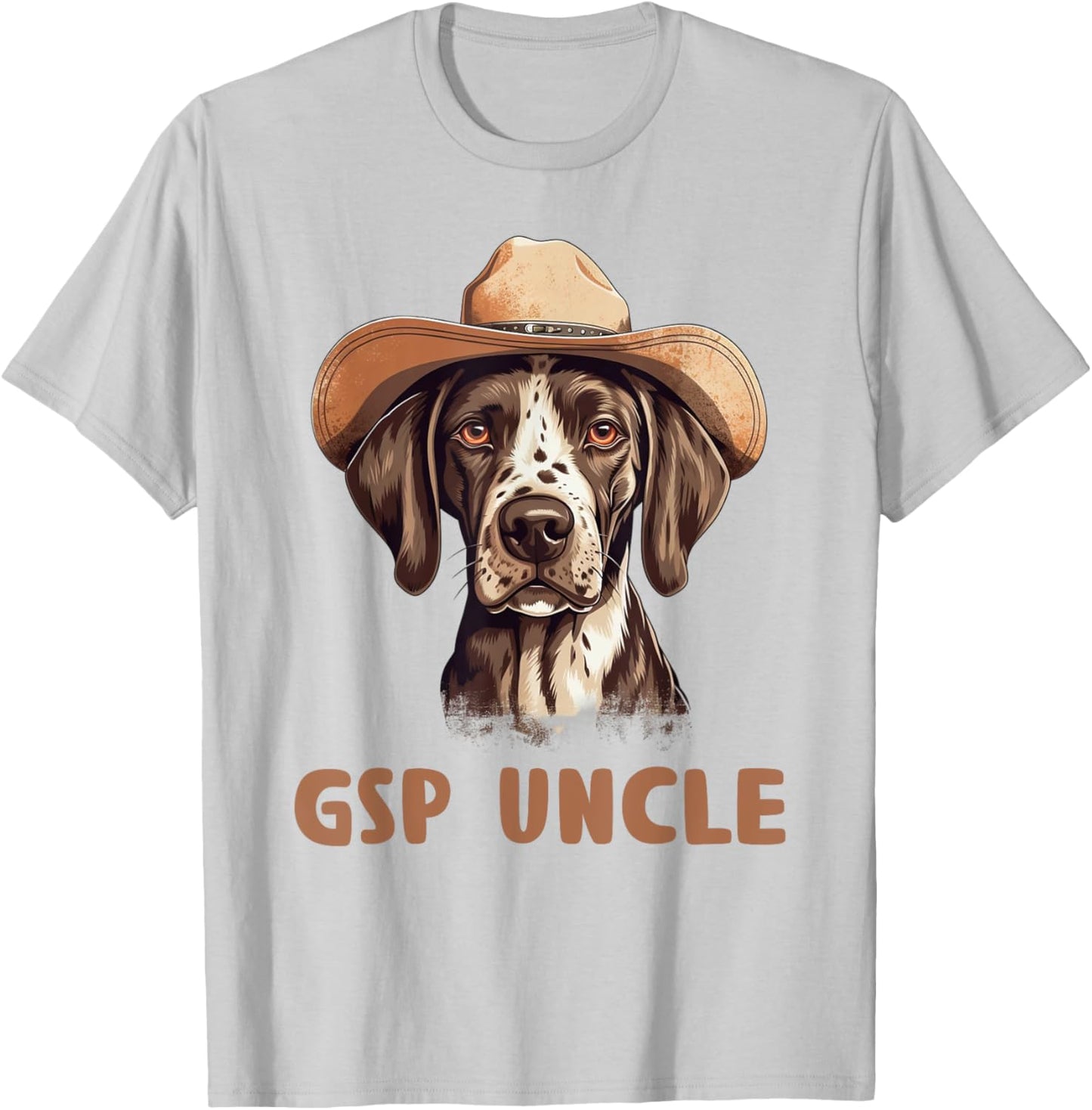 Cute GSP Uncle Dog Lover Gift German Shorthaired Pointer T-Shirt - T-Shirt | Ash