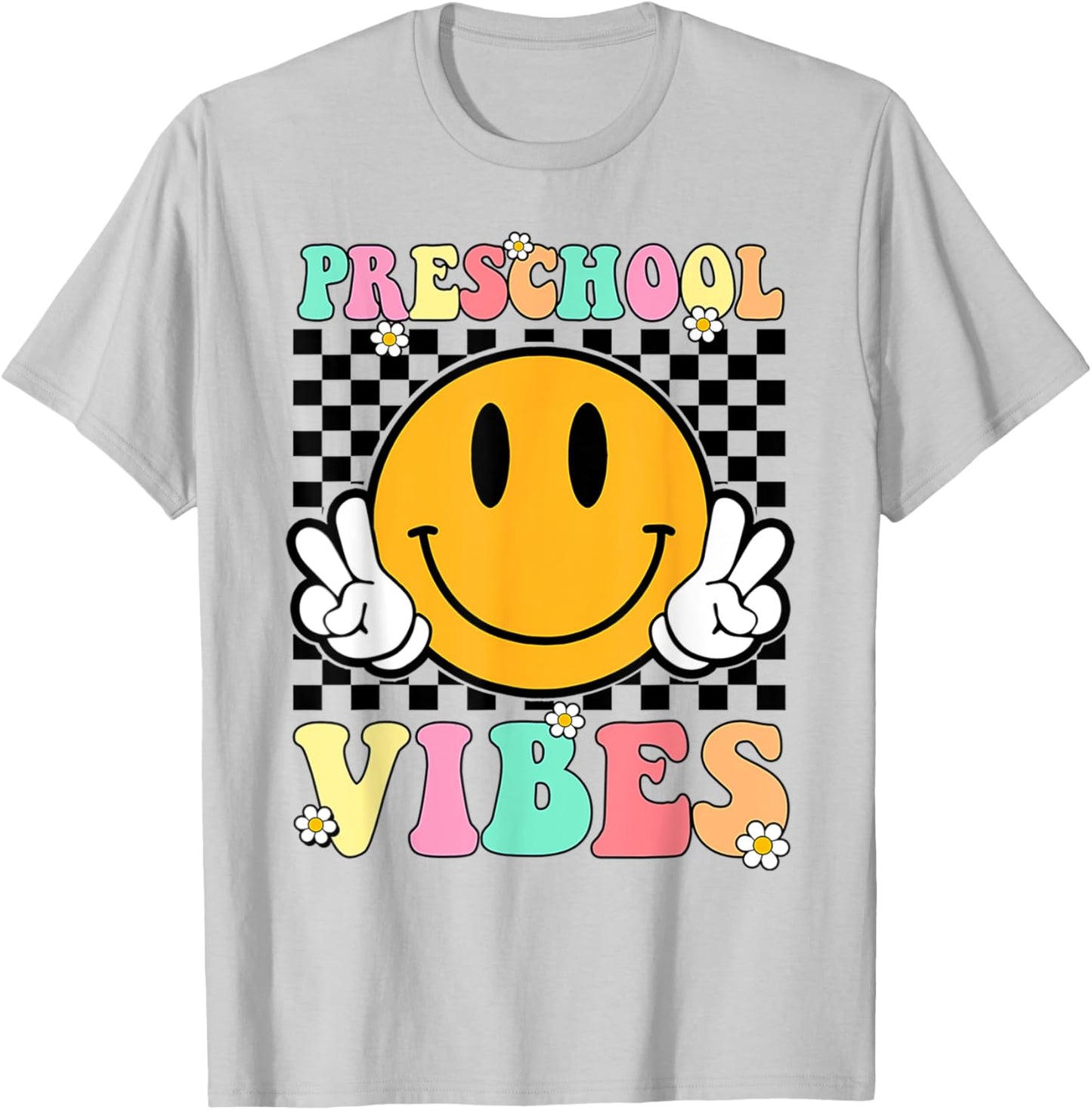 Preschool Vibes Back To School First Day Teachers Kids T-Shirt - T-Shirt | Ash