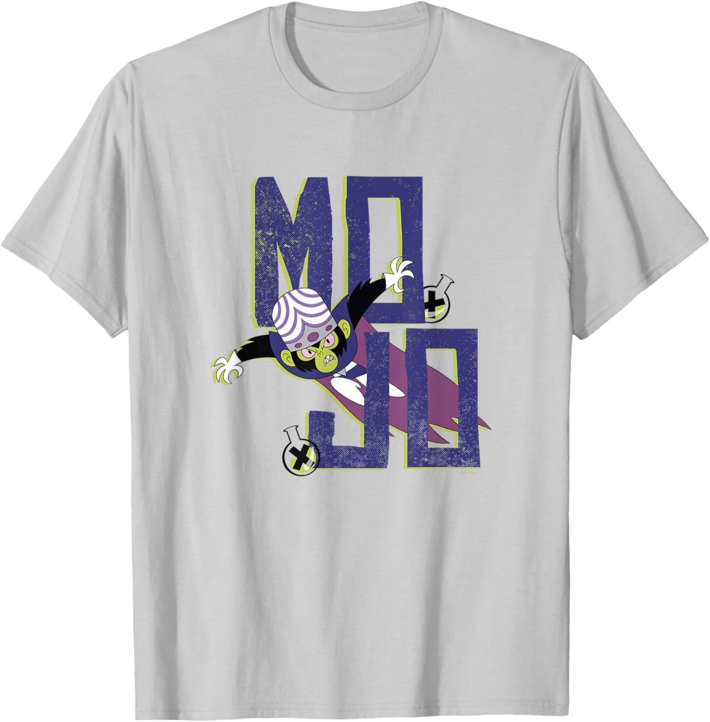 Power Puff Girls Mojo Jojo Evil Crazy Chemical X Mojo T-Shirt - T-Shirt | Ash