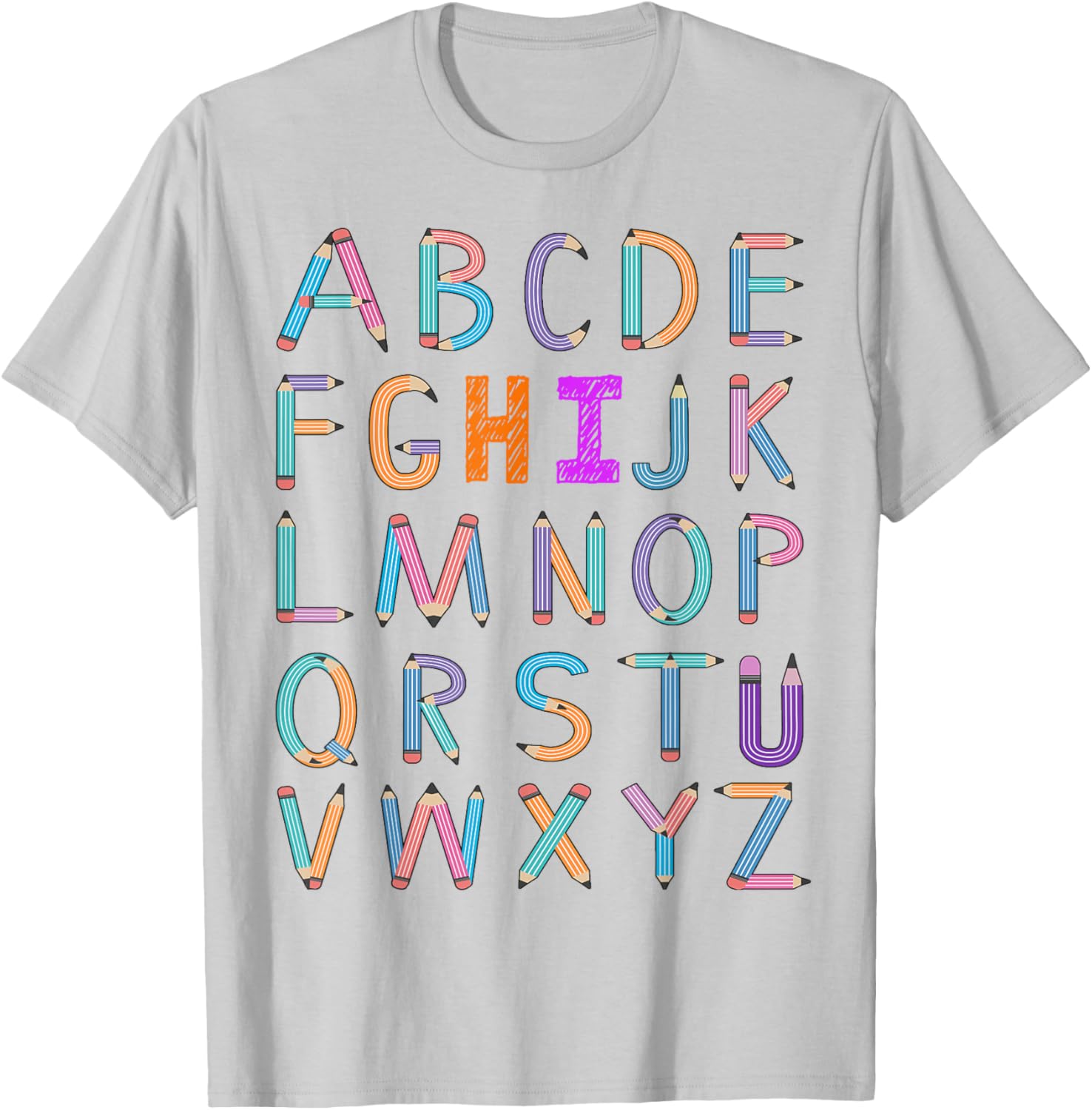back to school Kindergarten Alphabet ABC Teacher Women kids T-Shirt - T-Shirt | Ash