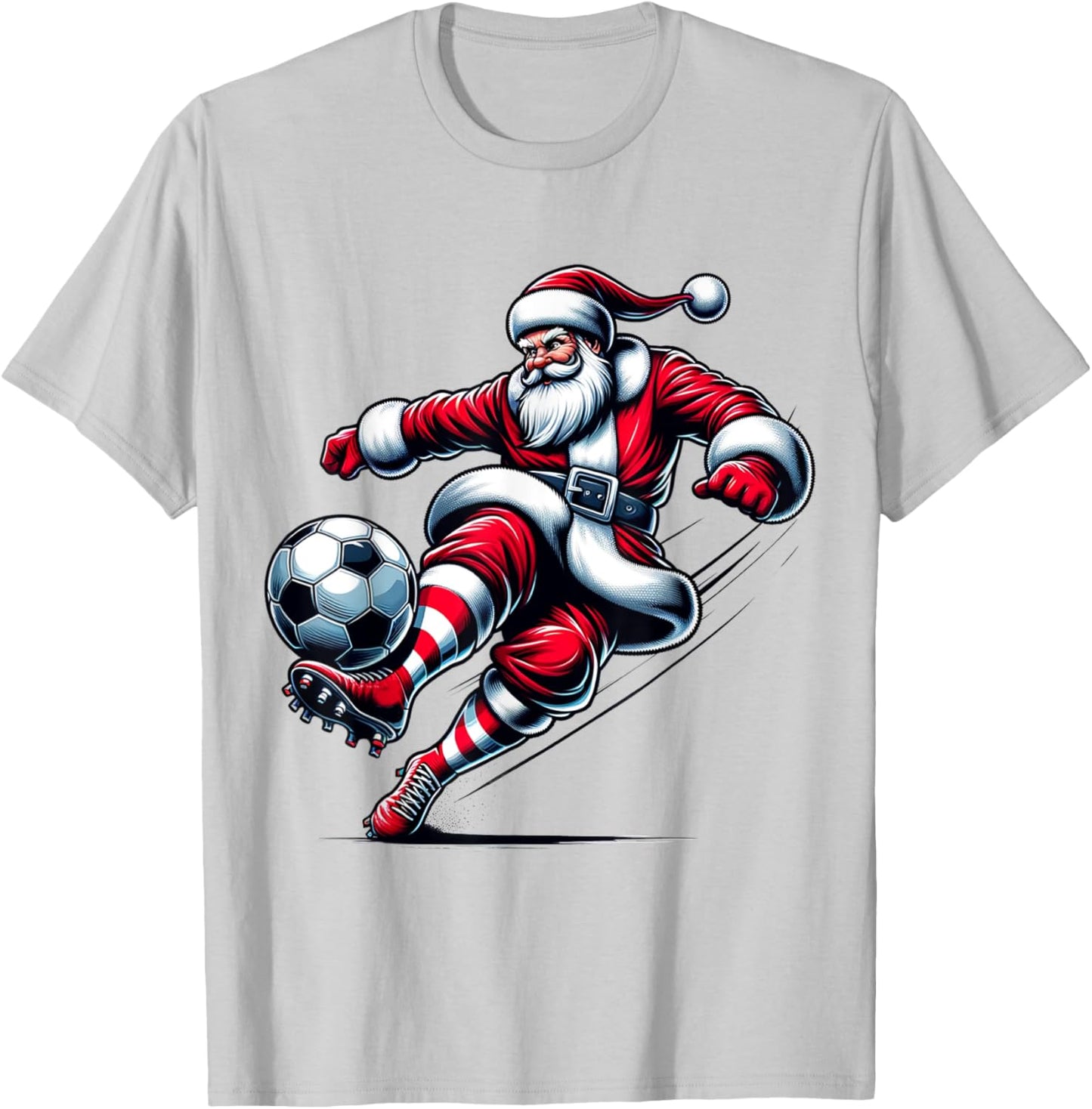 Santa Plays Soccer Christmas Sports Women Men Kids T-Shirt - T-Shirt | Ash