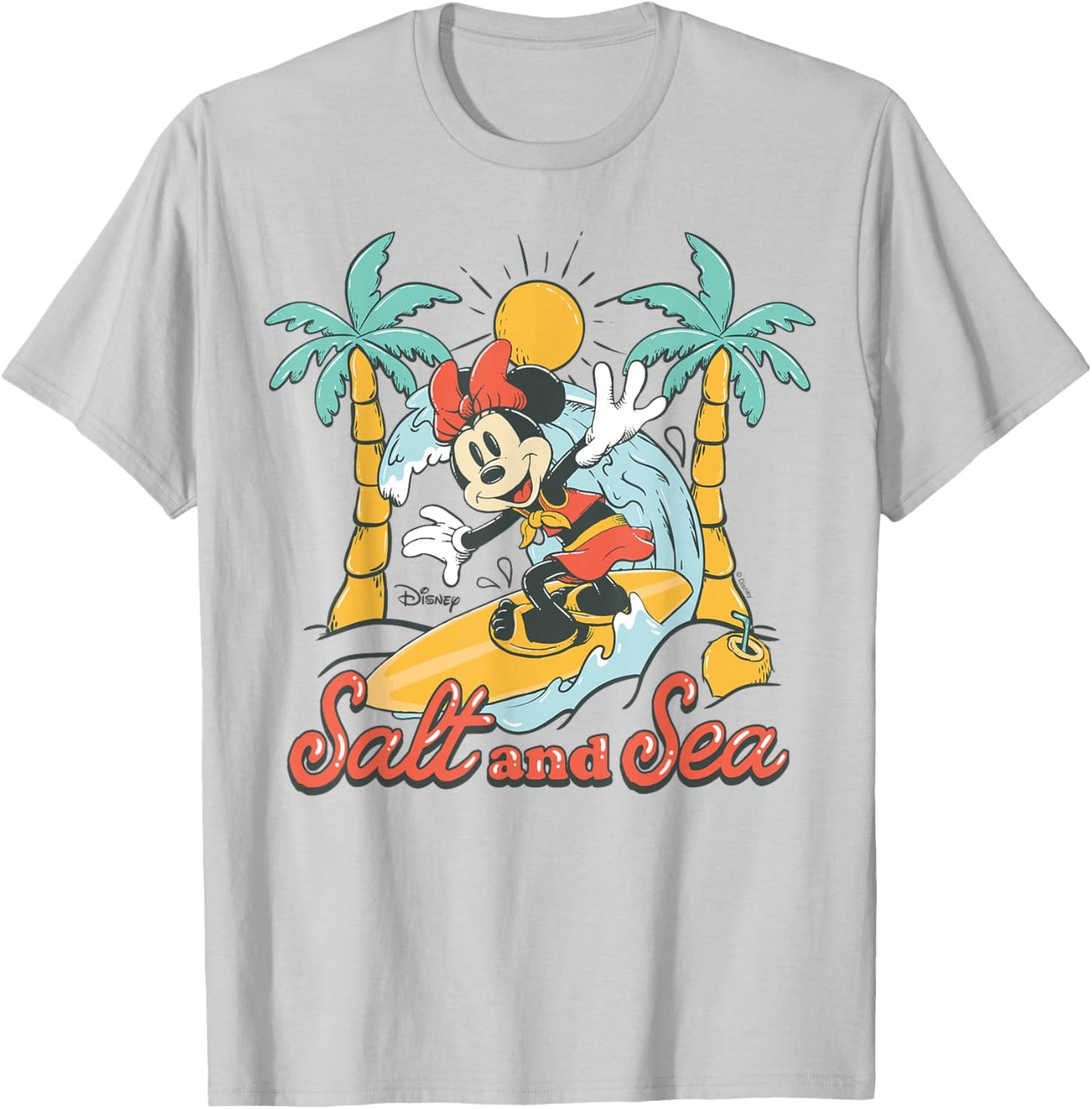 Minnie Mouse - Salt And Sea Summer Surf Graphic T-Shirt - T-Shirt | Ash