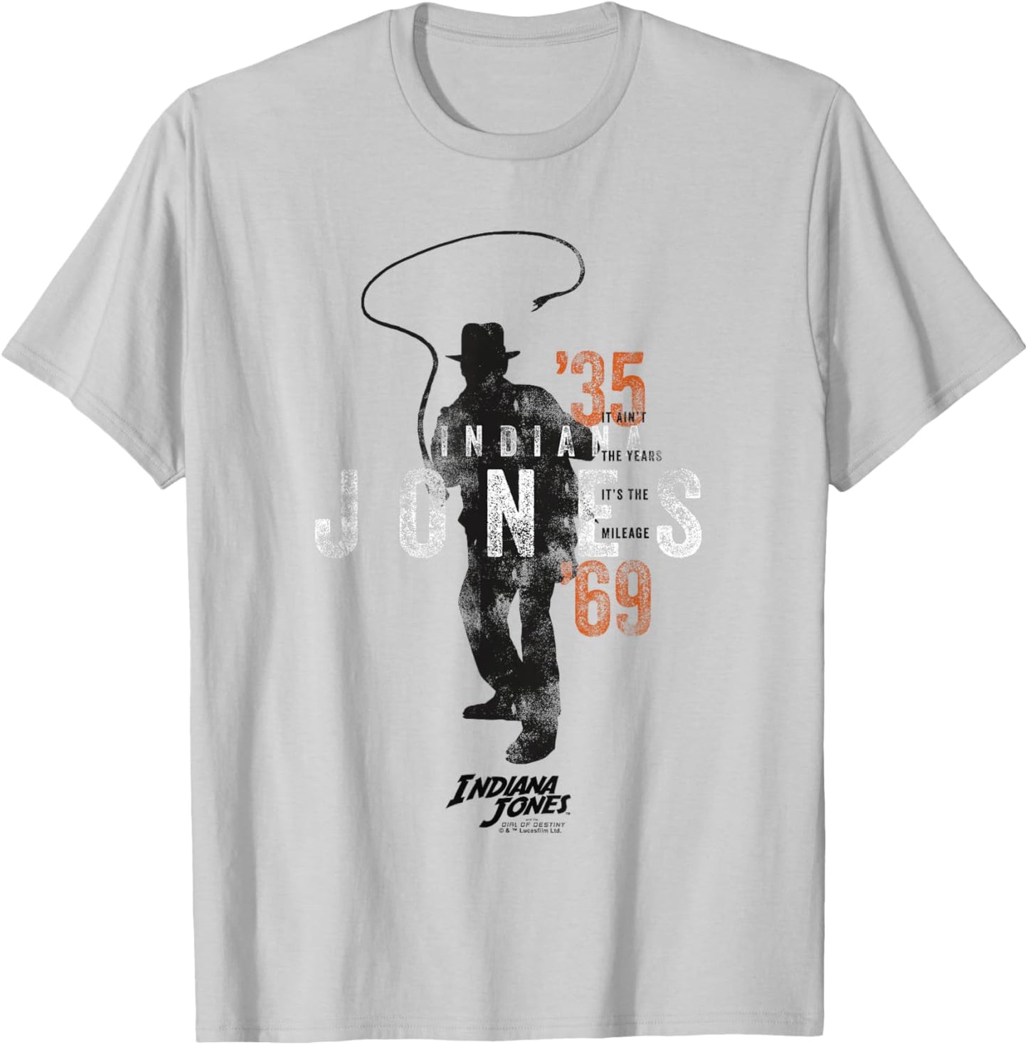 Indiana Jones and The Dial of Destiny It's The Mileage Retro T-Shirt - T-Shirt | Ash
