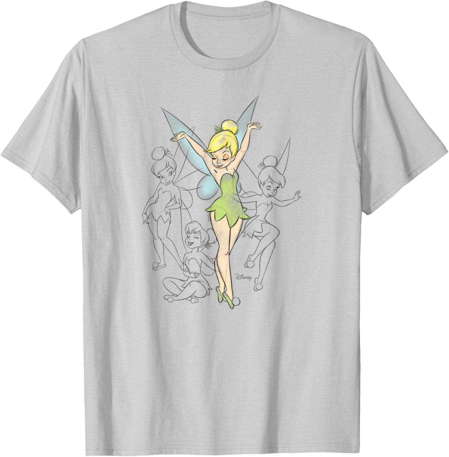 Tinker Bell - Tinker Bell Sketches T-Shirt - T-Shirt | Ash