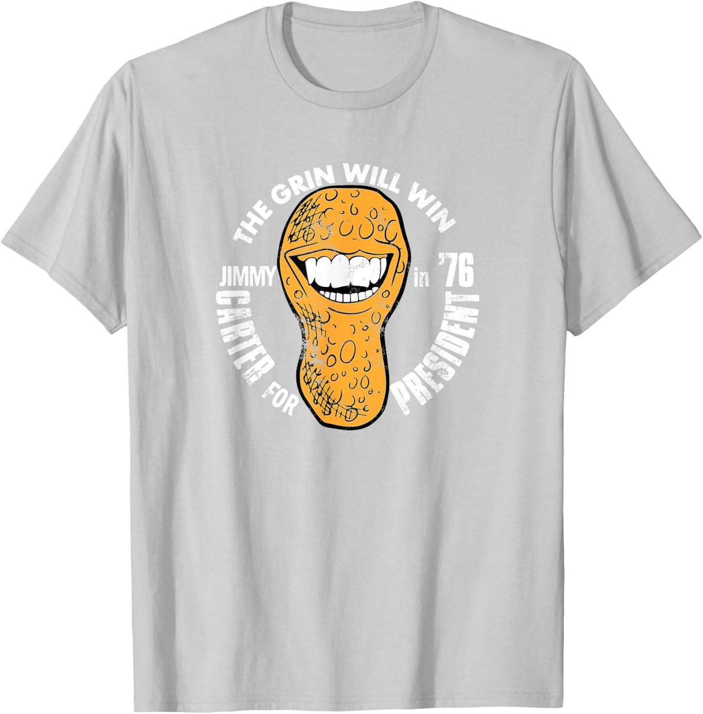 The Grin Will Win (Jimmy Carter for President in '76) T-Shirt - T-Shirt | Ash