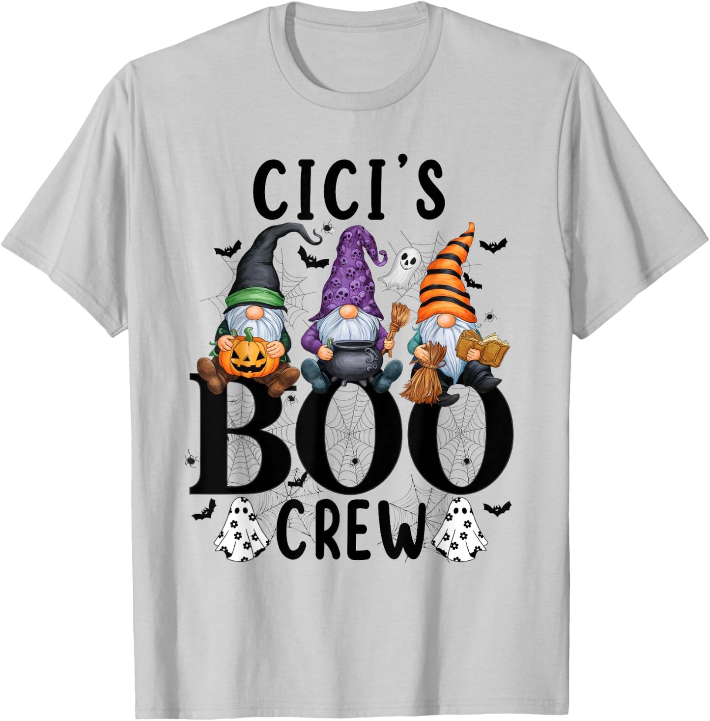 Gnome Cici's Boo Crew , Shirt for Grandma Mom T-Shirt - T-Shirt | Ash
